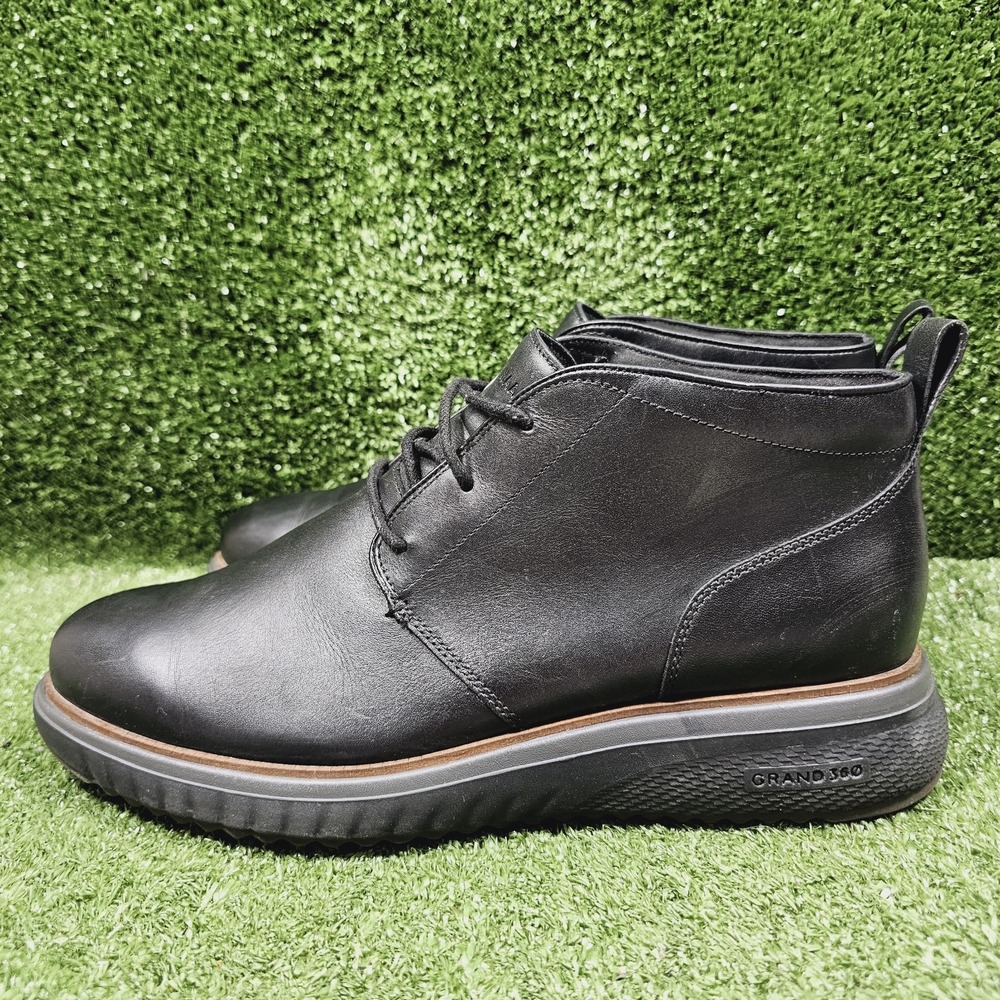 Cole Haan ZeroGrand Black Leather Ankle Casual Chukka Boots Mens Size 11 - Picture 4 of 10